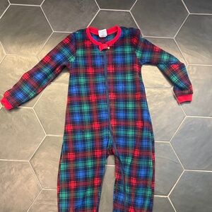 Plaid Red and Blue Footie Pajamas